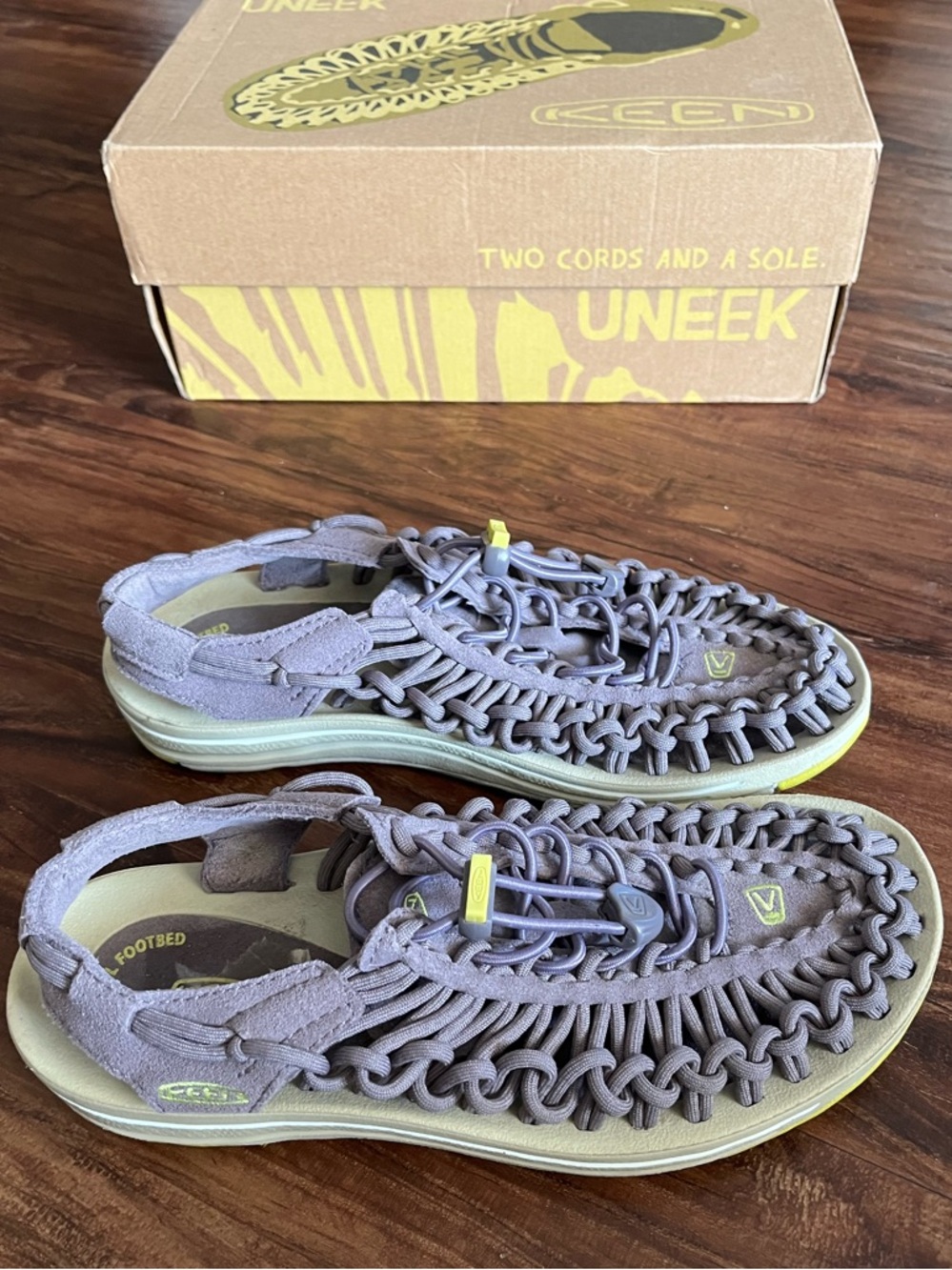 Keen Women's Woven Sandals in Taupe and Light Yellow
